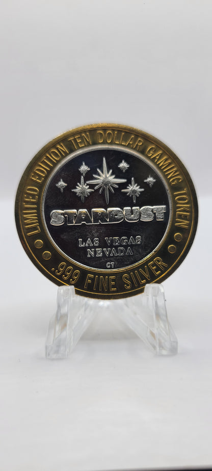 Stardust Hotel Casino Las Vegas Nevada 1995 $10 Silver Strike