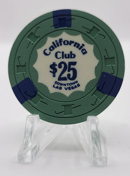 California Club Casino Las Vegas Nevada 1960's $25 Chip N1396