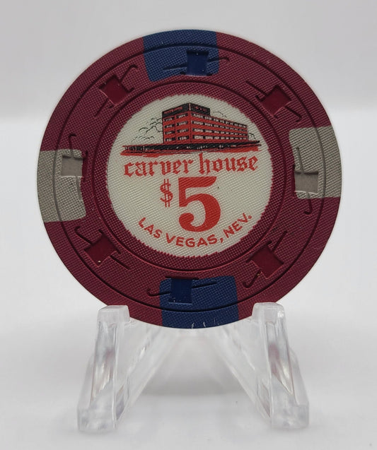 Carver House Casino Las Vegas Nevada 1961 $5 Chip N7448