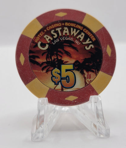 Castaways Hotel Casino Bowling Las Vegas Nevada 2000 $5 Chip V6597