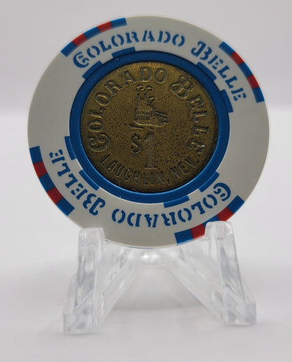 Colorado Belle Casino Laughlin Nevada 1987 $1 Coin Inlay Chip N3408