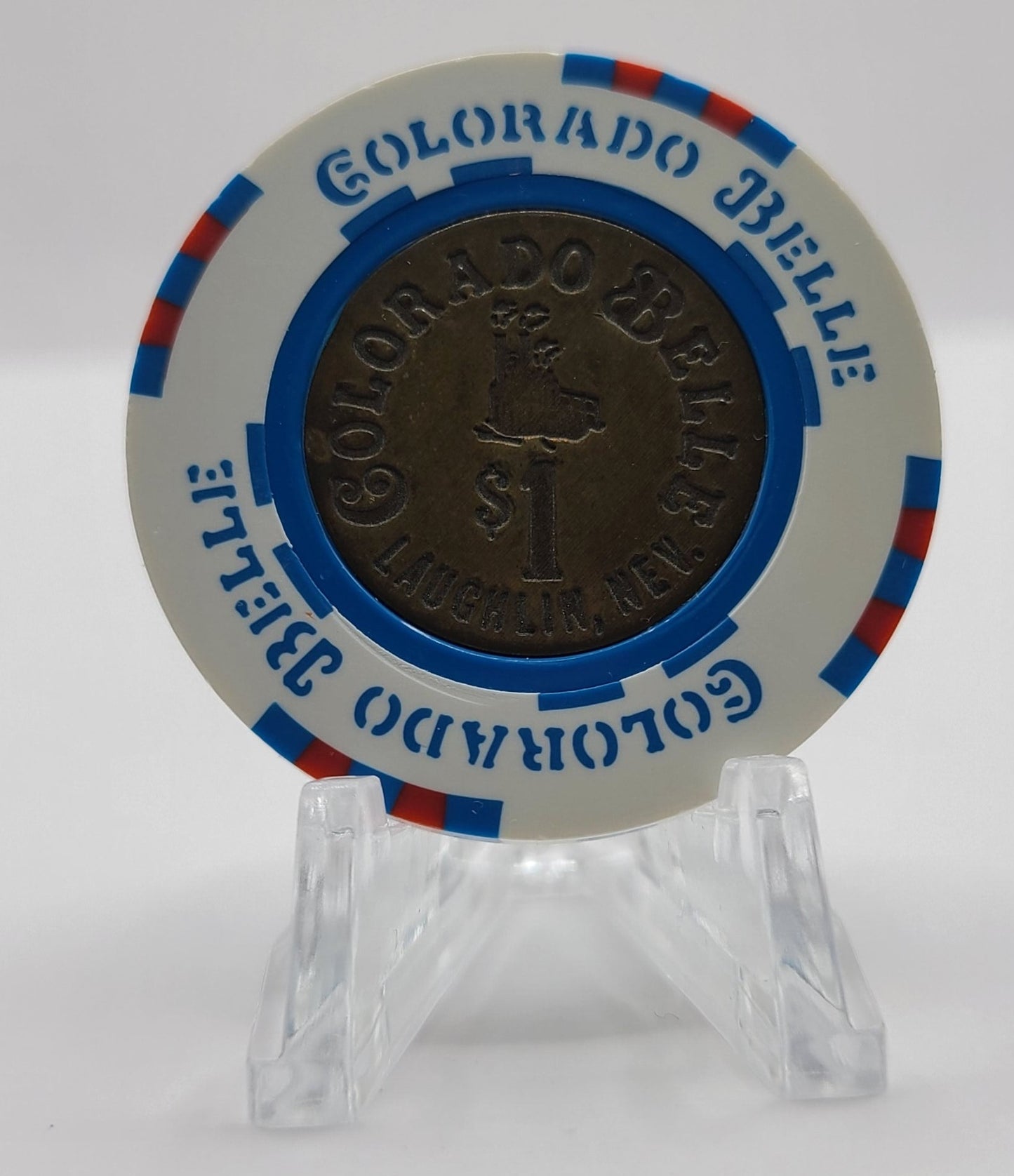 Colorado Belle Casino Laughlin Nevada 1998 $1 Coin Inlay Chip V2300