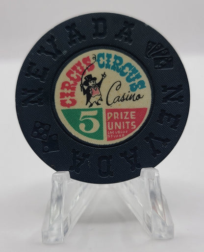 Circus Circus Casino Las Vegas Nevada 1968 "5 Prize Units" Chip N6118 "UNCIRCULATED"