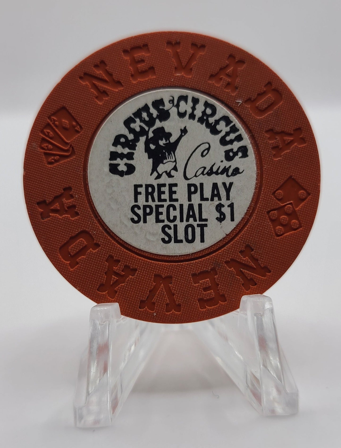 Circus Circus Casino Las Vegas Nevada 1970's $1 "Free Play Special Slot" Chip E3952