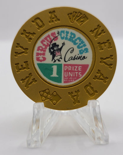 Circus Circus Casino Las Vegas Nevada 1968 1 Prize Unit Chip N6114