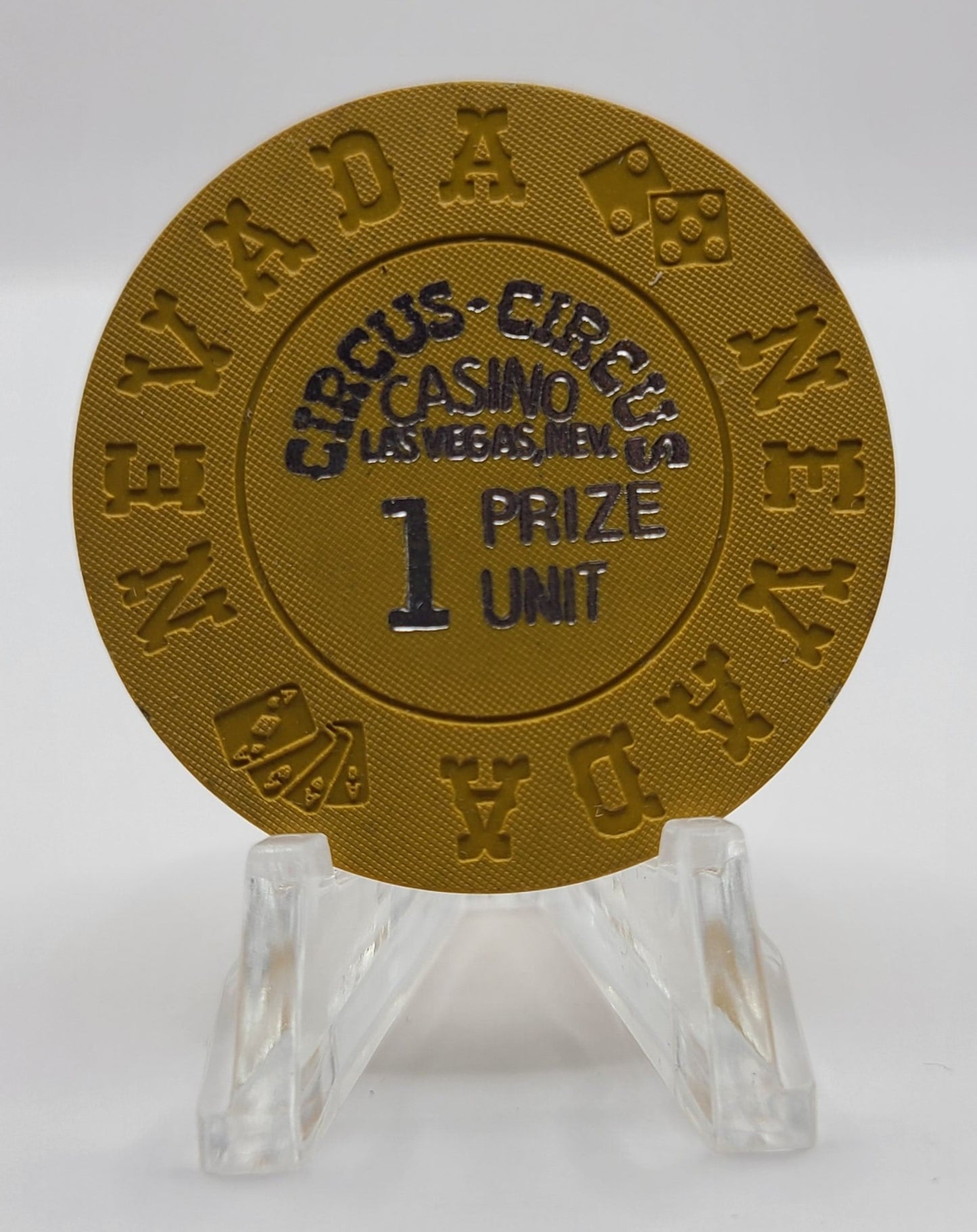 Circus Circus Casino Las Vegas Nevada 1972, 1 Prize Unit Chip N6103