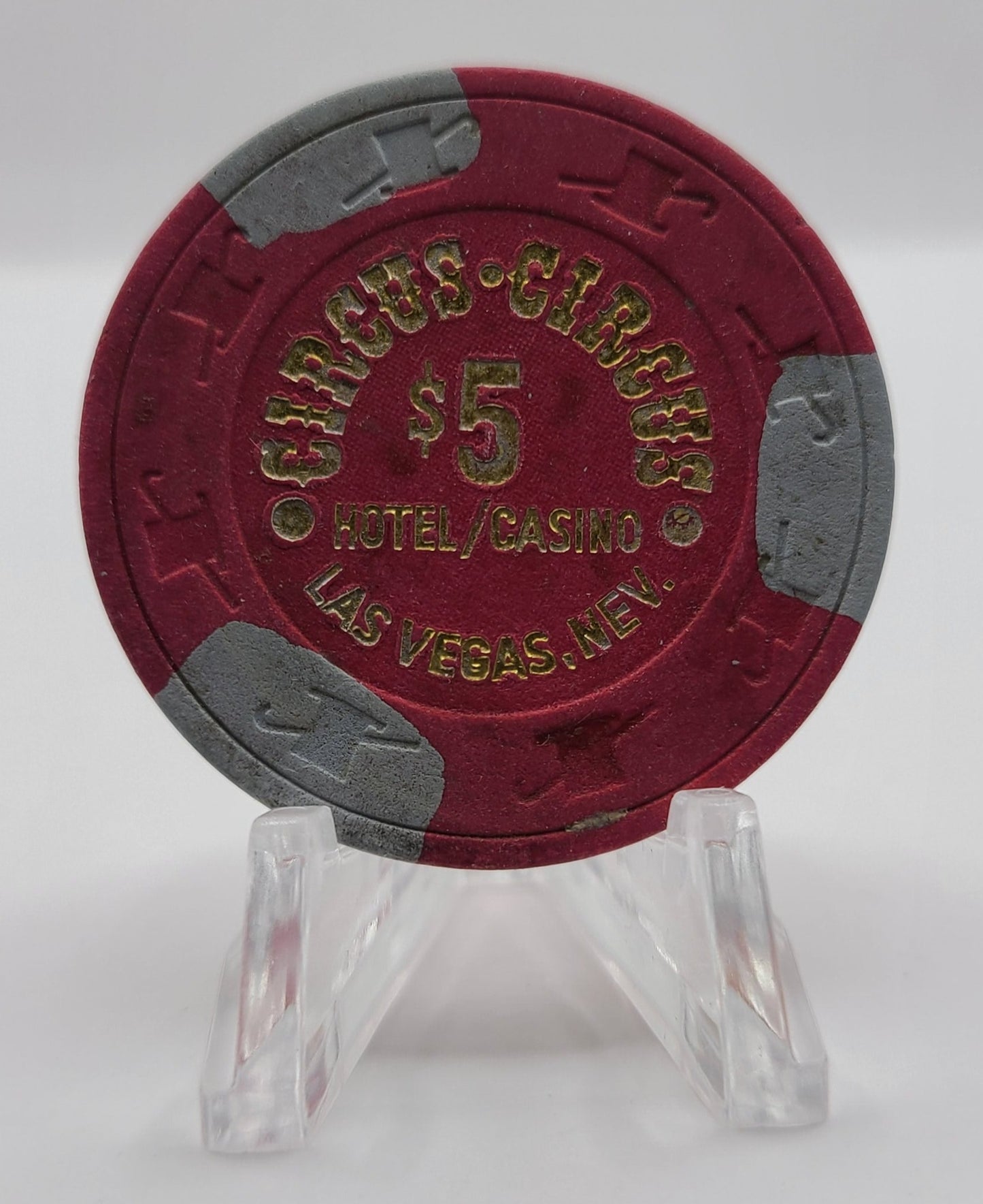 Circus Circus Casino Las Vegas Nevada 1980's $5 Chip N1460