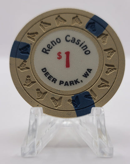 Reno Casino "Card Room" Deer Park Washington $1 Chip "UNCIRCULATED"