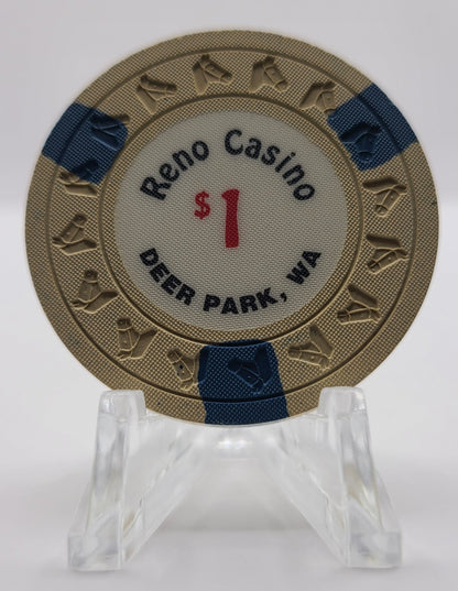 Reno Casino "Card Room" Deer Park Washington $1 Chip "UNCIRCULATED"