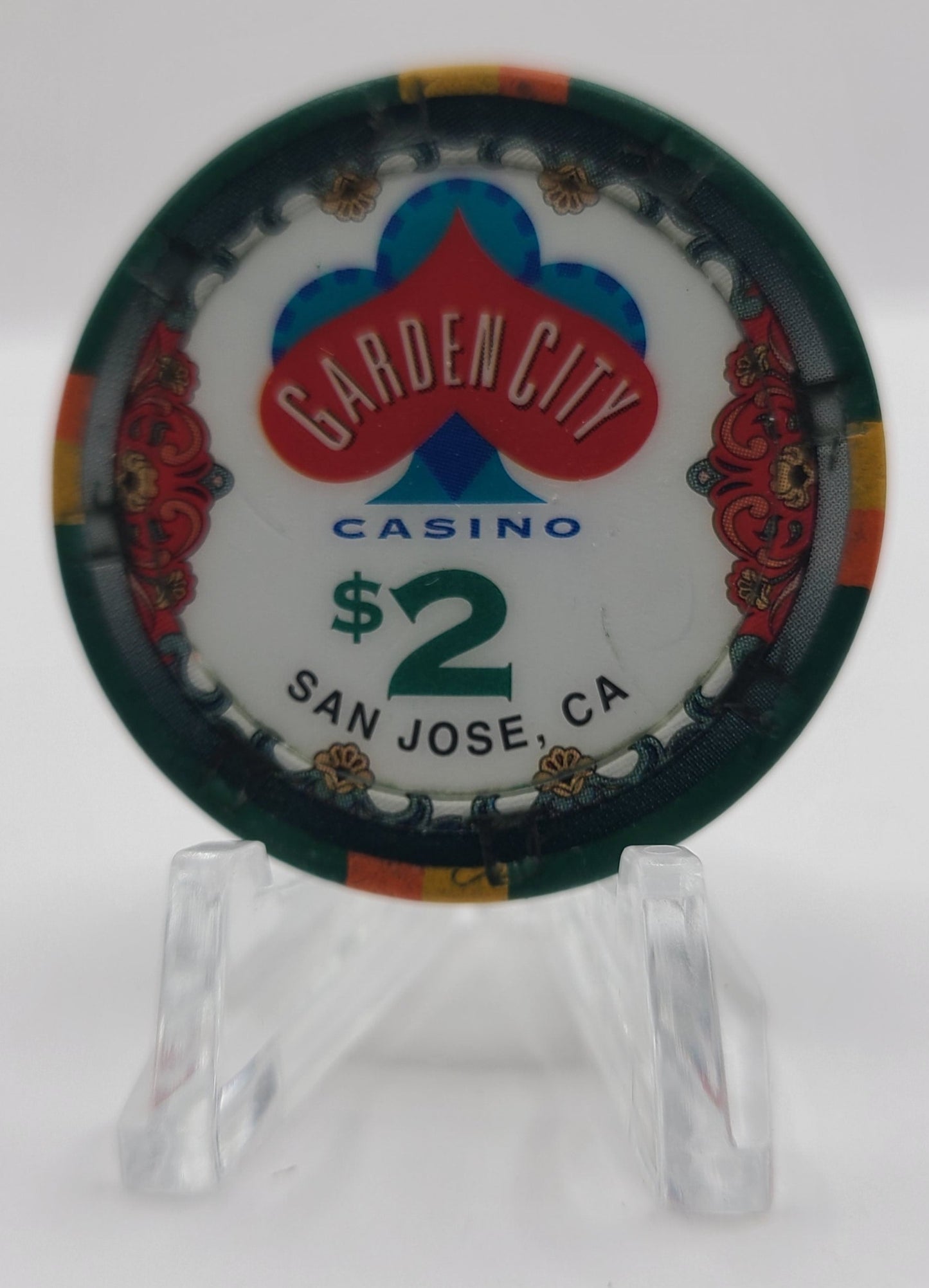 Garden City Casino "Card Room"San Jose CA $2 Chip