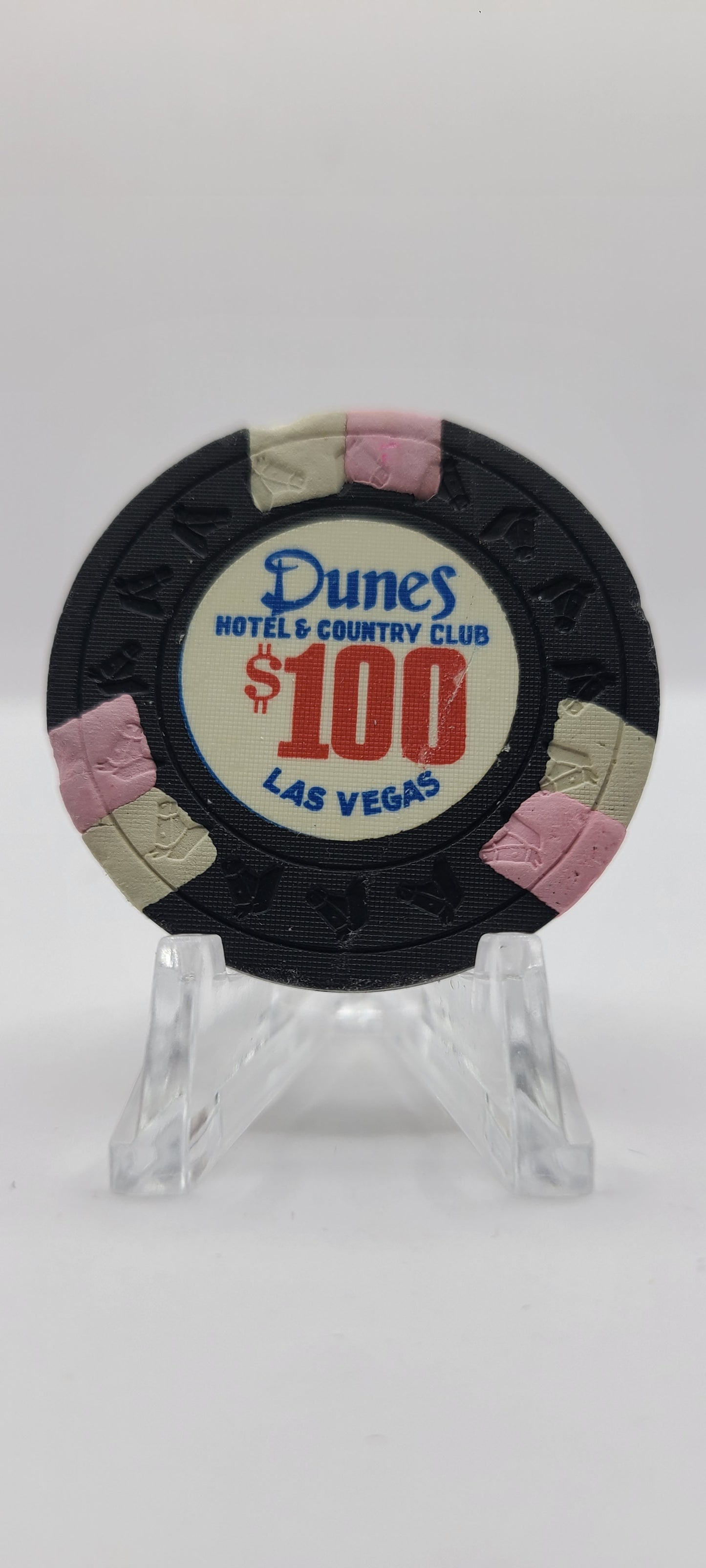 Dunes Hotel Casino Las Vegas Nevada 1960's $100 "DIG" Chip N4293.D