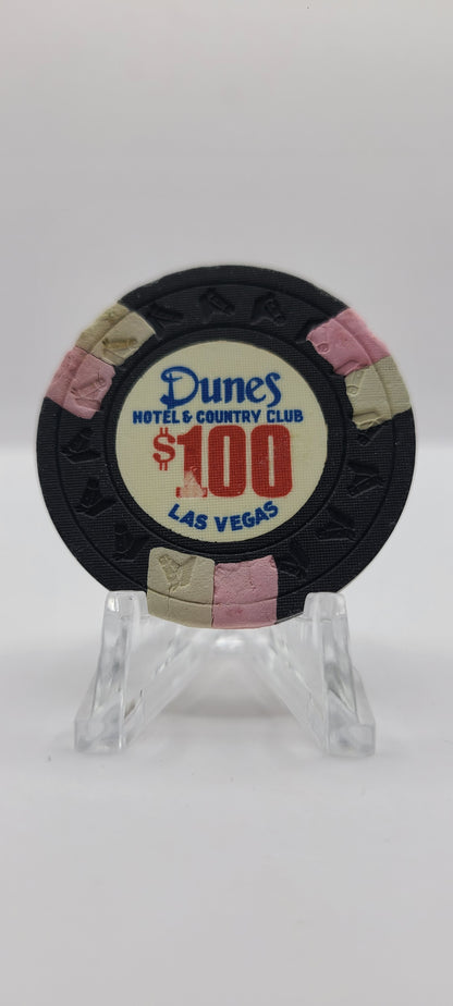 Dunes Hotel Casino Las Vegas Nevada 1960's $100 "DIG" Chip N4293.D