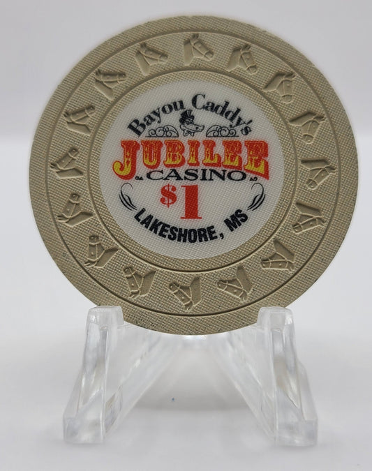 Jubilee Riverboat Casino "Bayou Caddy's" Lakeshore/Greenville Mississippi $1 Chip