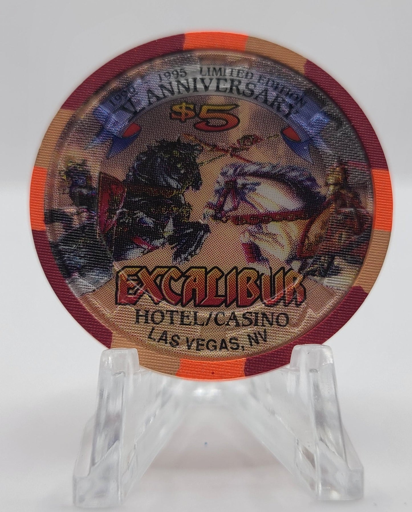 Excalibur Hotel Casino Las Vegas Nevada 1995 "Anniversary" $5 Chip N2620