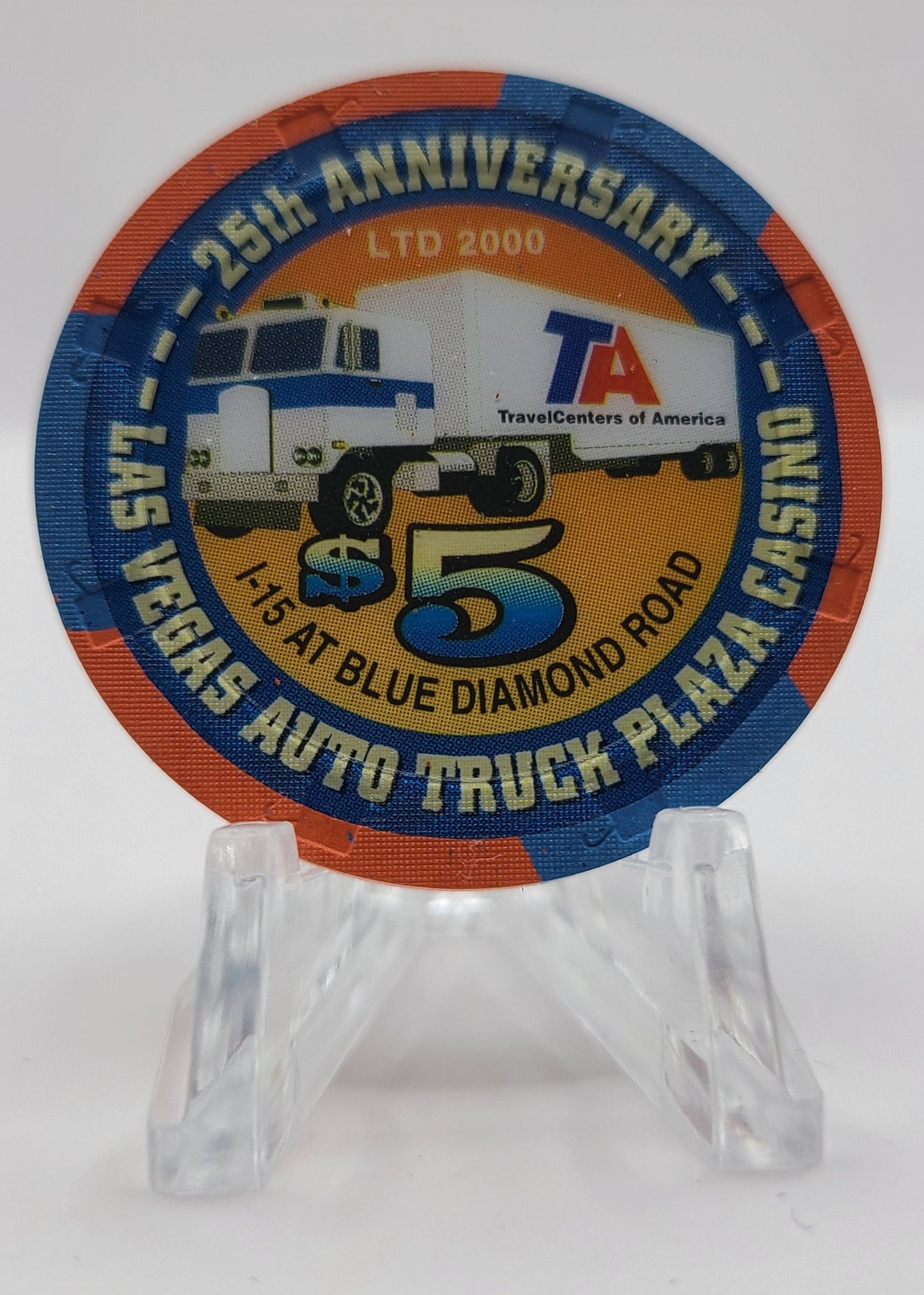 Auto Truck Plaza Las Vegas Nevada 1999 "25 Anniversary" $5 Casino Chip V3684