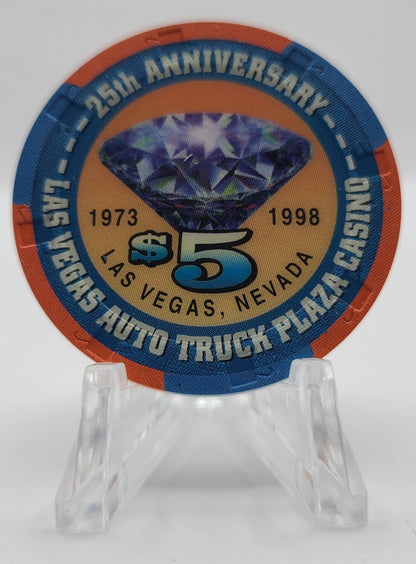 Auto Truck Plaza Las Vegas Nevada 1999 "25 Anniversary" $5 Casino Chip V3684