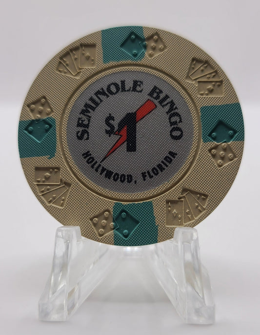 Seminole Indian Bingo Hollywood Florida $1 Chip "UNCIRCULATED"