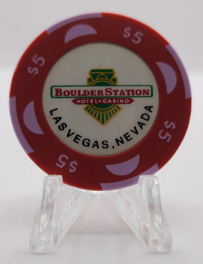 Boulder Station Casino Las Vegas Nevada 1994 $5 Chip N0519