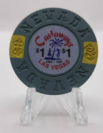 Castaways Casino Las Vegas Nevada "Borland Imitation" 1992 $1 Chip N5952