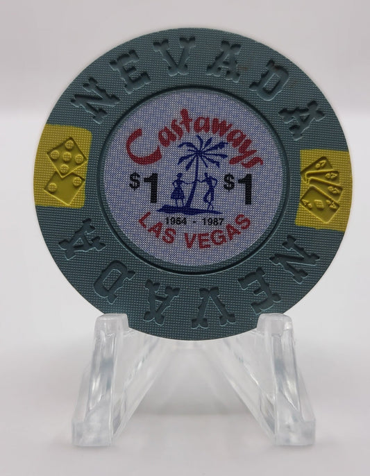 Castaways Casino Las Vegas Nevada "Borland Imitation" 1992 $1 Chip N5952