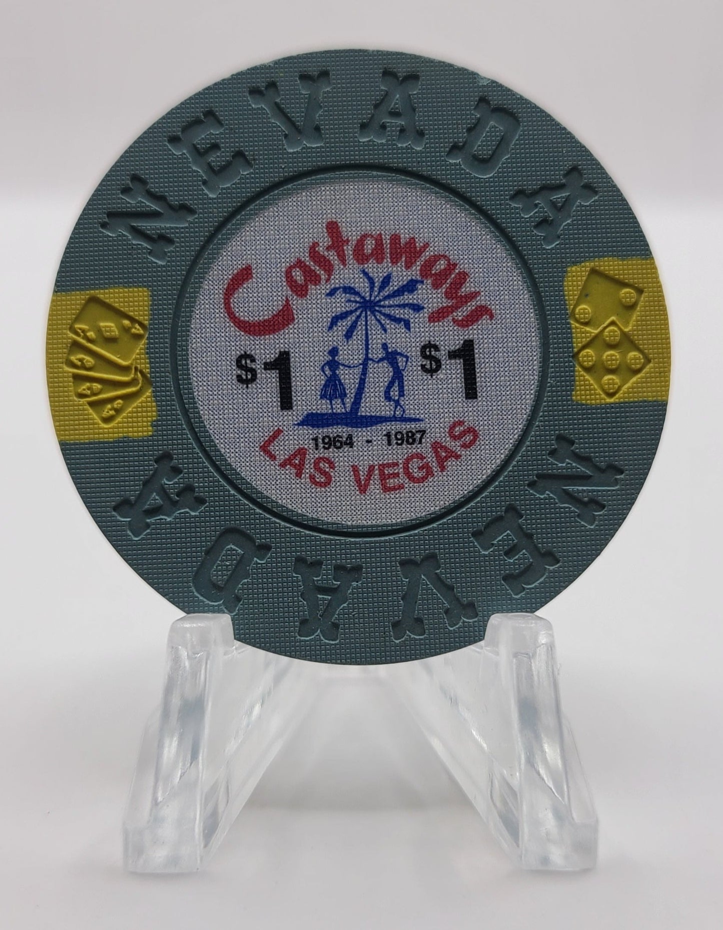 Castaways Casino Las Vegas Nevada "Borland Imitation" 1992 $1 Chip N5952