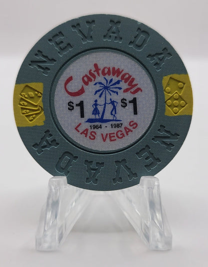 Castaways Casino Las Vegas Nevada "Borland Imitation" 1992 $1 Chip N5952