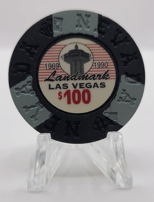 Landmark Hotel Casino Las Vegas Nevada "Borland Imitation" 1994 $100 Chip V2886