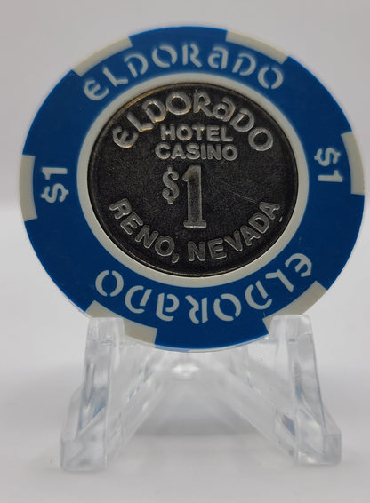 Eldorado Casino Reno Nevada 1989 $1 Coin Inlay Chip N5060