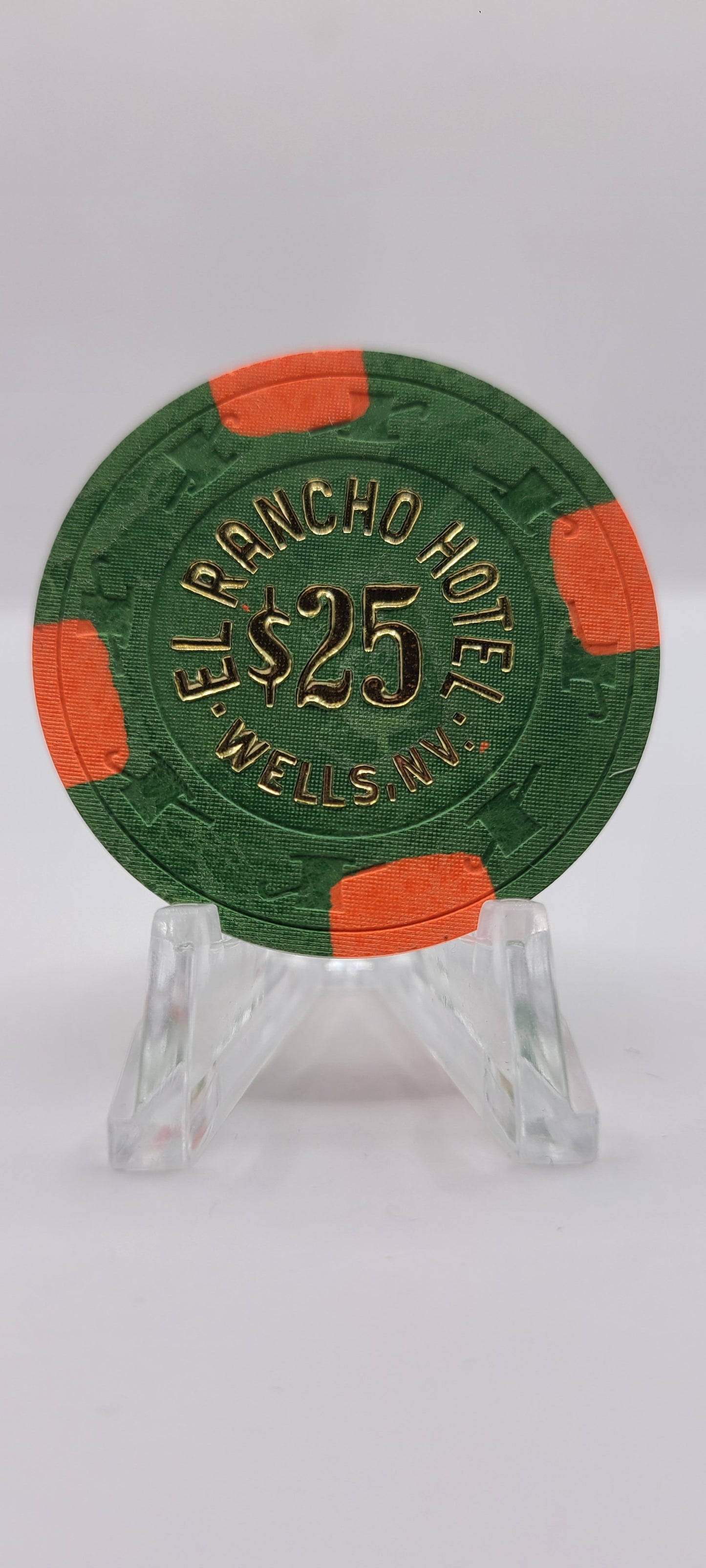 El Rancho Hotel Casino Wells Nevada 1972 $25 Chip  N8208