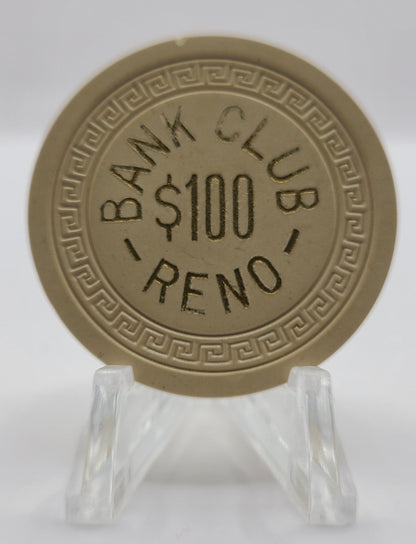 Bank Club Reno Nevada 1951 $100 Chip N7189