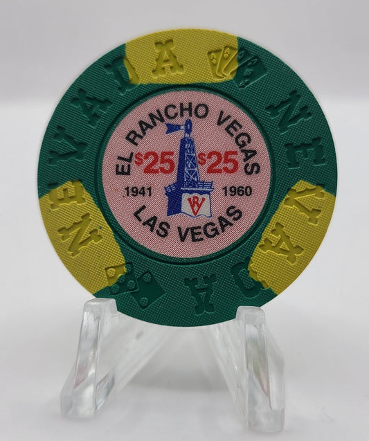 El Rancho Vegas Las Vegas Nevada 1992 "Borland Imitation" $25 Chip N5998