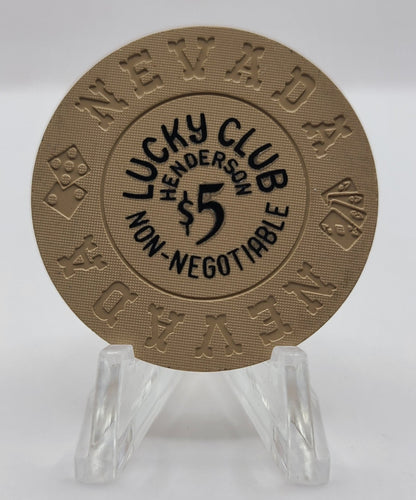 Lucky Club Henderson Nevada 1970 $5 "Non-Negotiable" Chip N6042