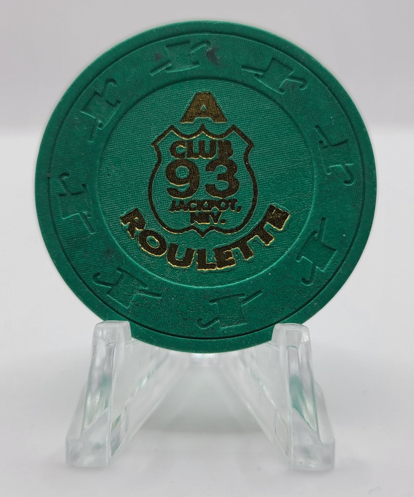 Casino 93 Jackpot Nevada 2000 "Roulette" Chip Green V7293 gr