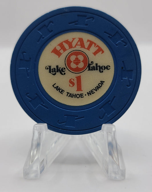 Hyatt Hotel Casino Lake Tahoe Nevada 1982 "Short Cane" $1 Chip N5198.S