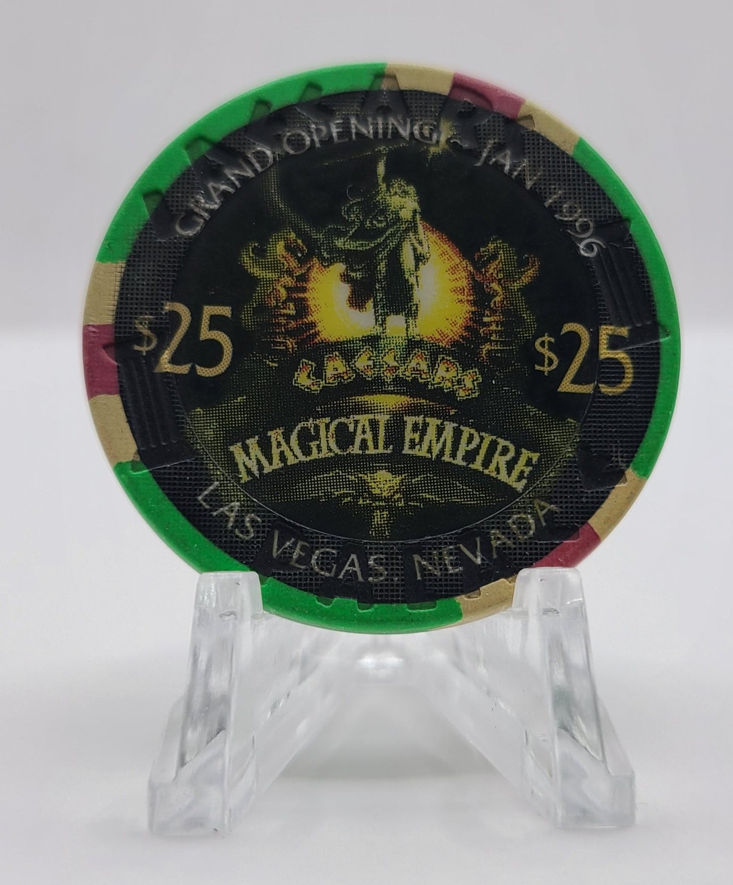 Caesars Palace Casino Las Vegas Nevada 1996 $25 "Magical Empire" Chip N8040 Some wear