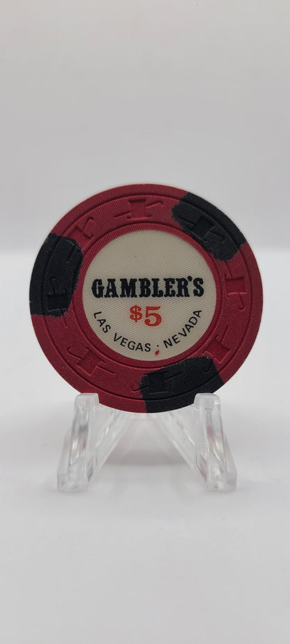 Gambler's Casino Las Vegas Nevada 1974 $5 Chip N1689