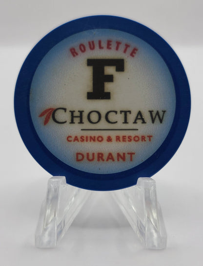 Choctaw Casino & Resort Durant Oklahoma F Blue Roulette Chip