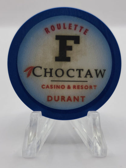 Choctaw Casino & Resort Durant Oklahoma F Blue Roulette Chip