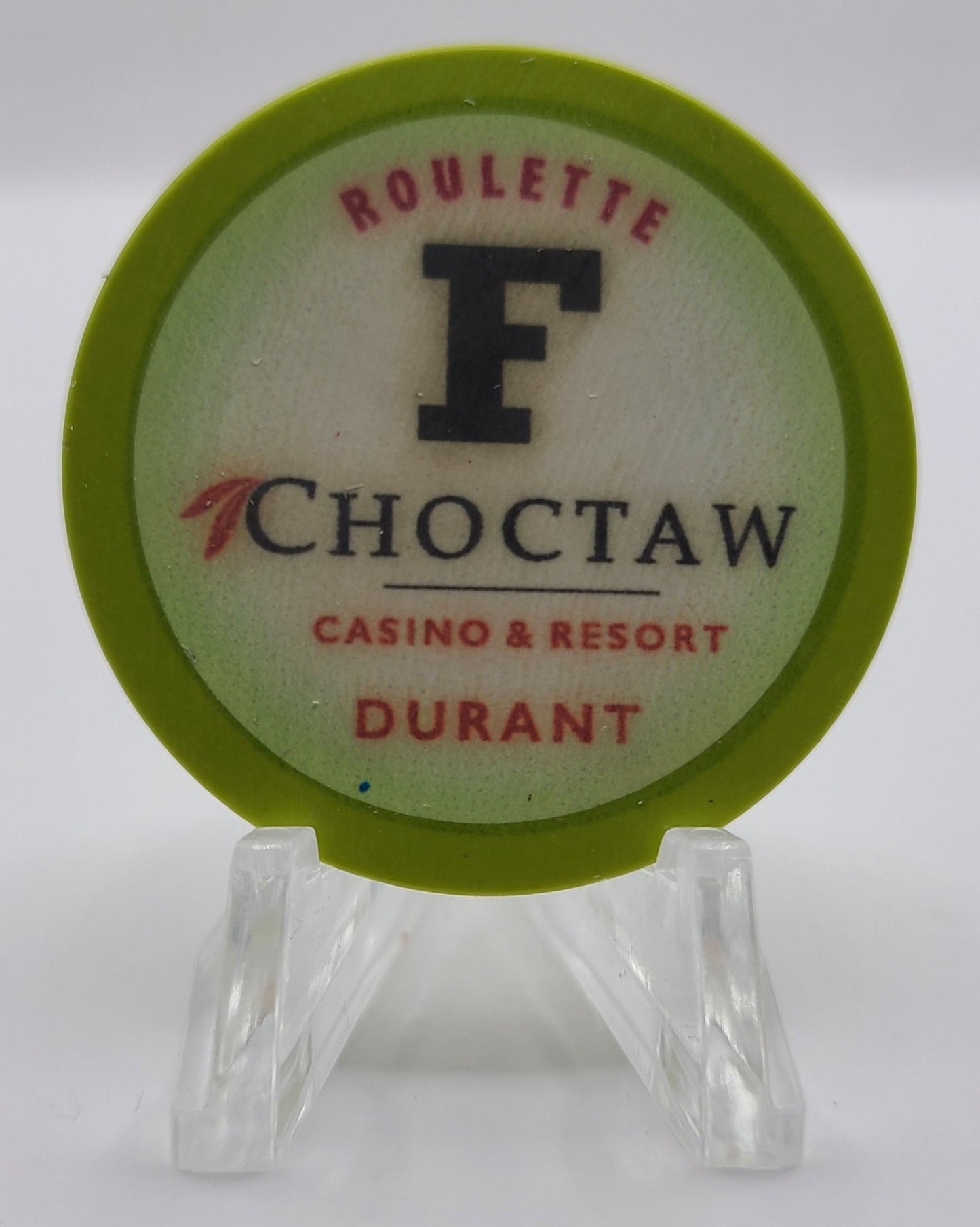 Choctaw Casino & Resort Durant Oklahoma F Green Roulette Chip