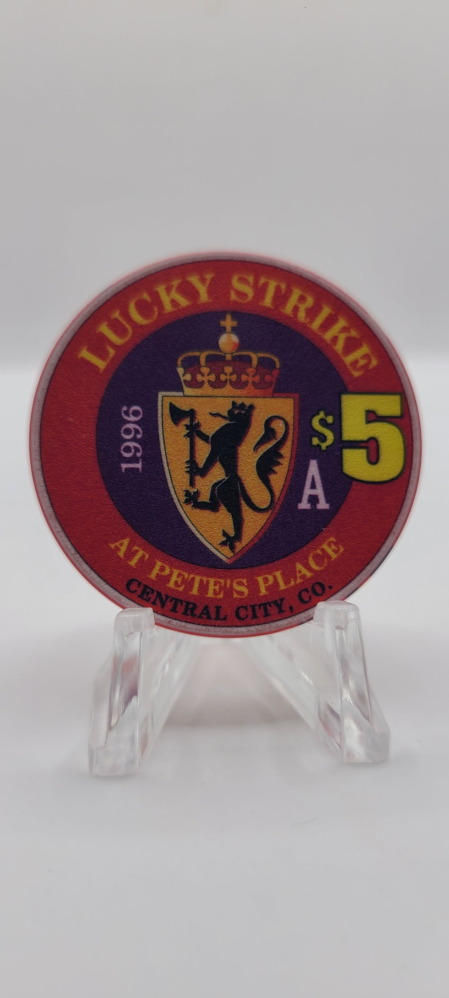 Lucky Strike at Pete's Place Central City Colorado 1996 "Ace" Chip