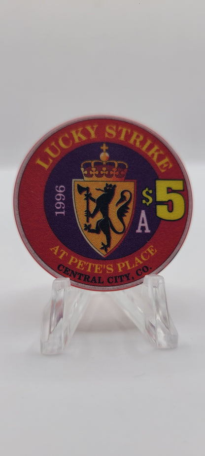 Lucky Strike at Pete's Place Central City Colorado 1996 "Ace" Chip