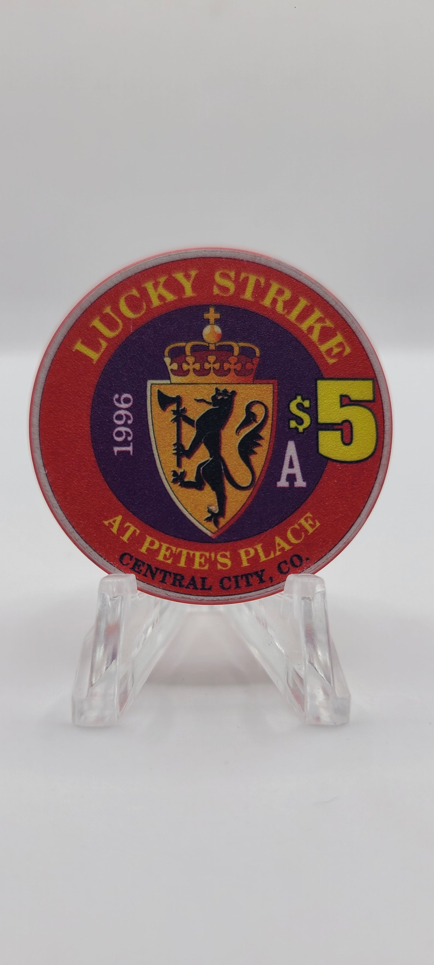 Lucky Strike at Pete's Place Central City Colorado 1996 "Ace" Chip