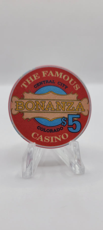 The Famous Bonanza Casino Central City Colorado 1996 "Lou Bunch Day" $5 Chip