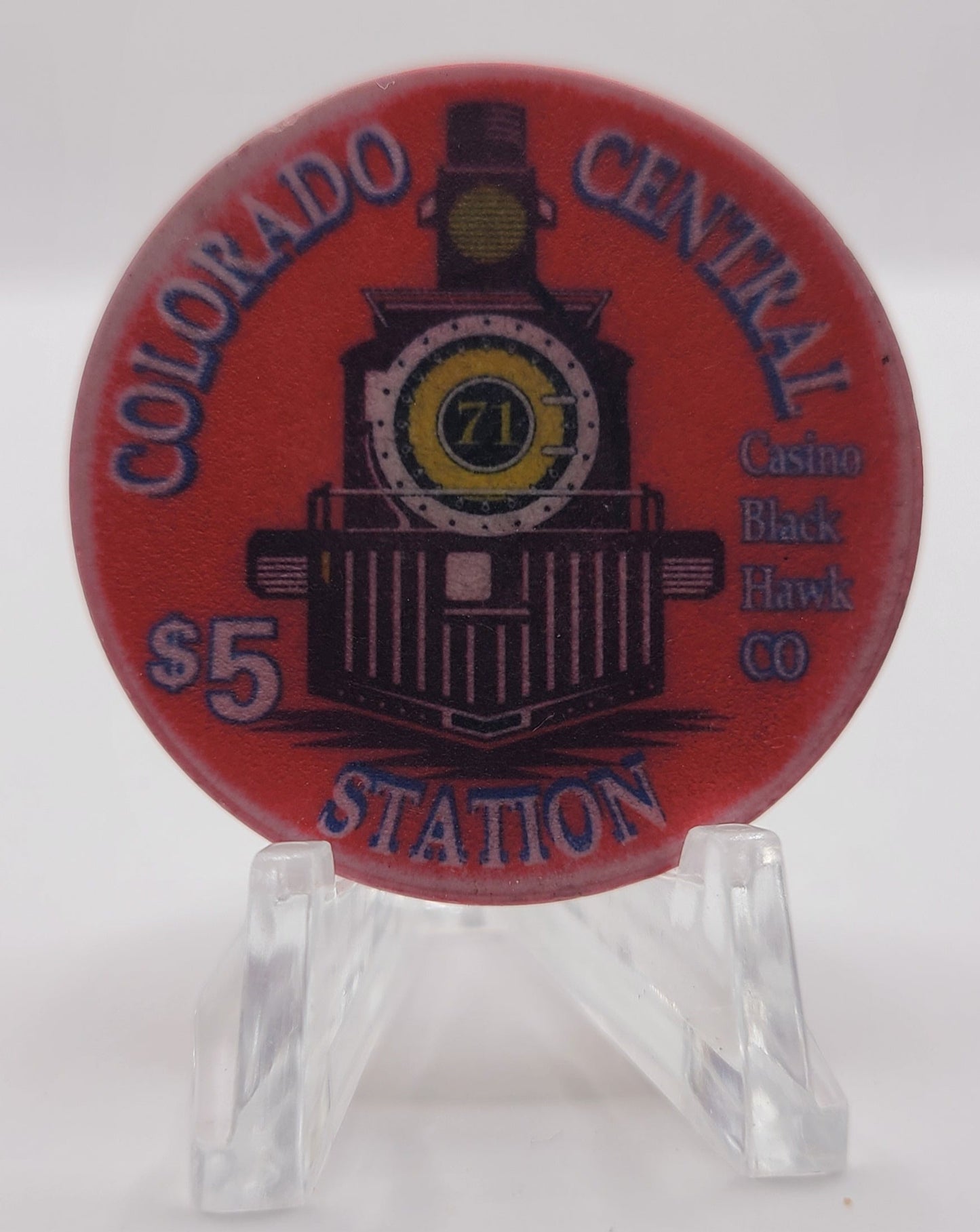 Colorado Central Station Black Hawk Colorado 1997 "Veterans Day" $5 Chip