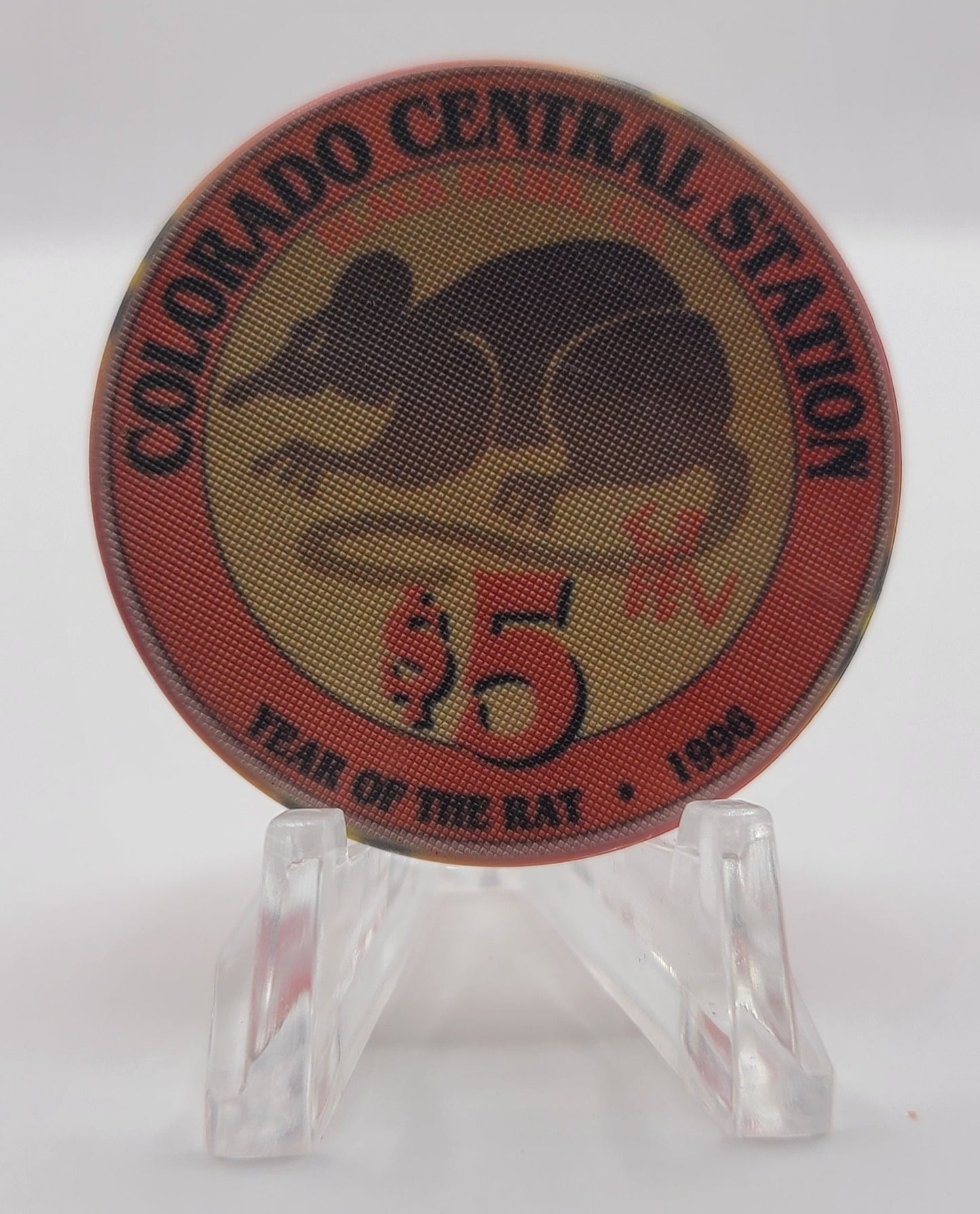 Colorado Central Station Black Hawk Colorado 1996 "Year of the Rat" $5 Chip