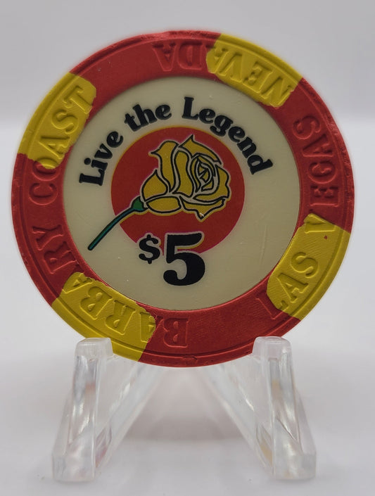 Barbary Coast Casino Las Vegas Nevada 1998 "Live the Legend" $5 Chip N9334