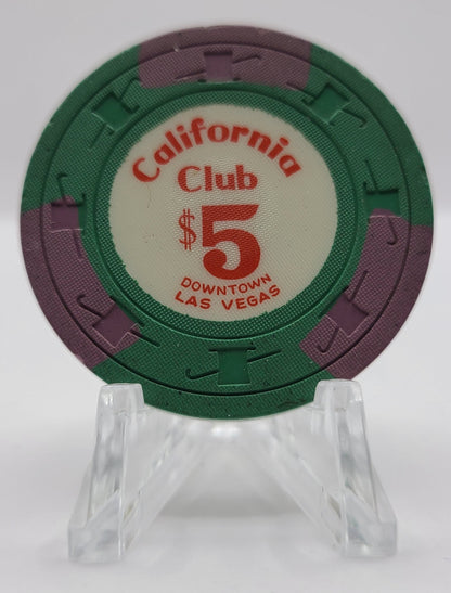 California Club Casino Las Vegas Nevada 1960's $5 Chip N1398