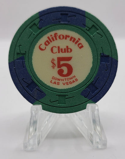 California Club Casino Las Vegas Nevada 1960's $5 Chip N1404