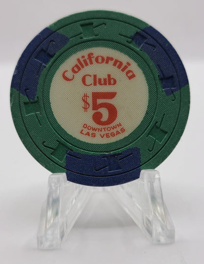 California Club Casino Las Vegas Nevada 1960's $5 Chip N1404