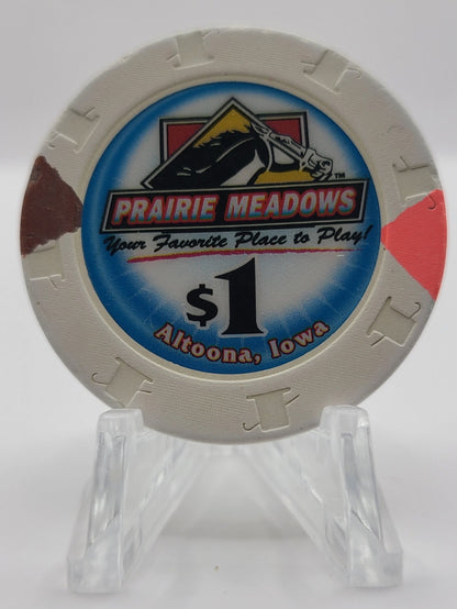 Prairie Meadows Casino Altoona Iowa 2004 $1 Chip (Worn)